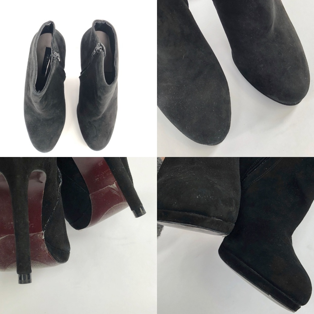 SOLD Zara Suede Leather Stiletto Heel Bootie Loub - Picture 7 of 8